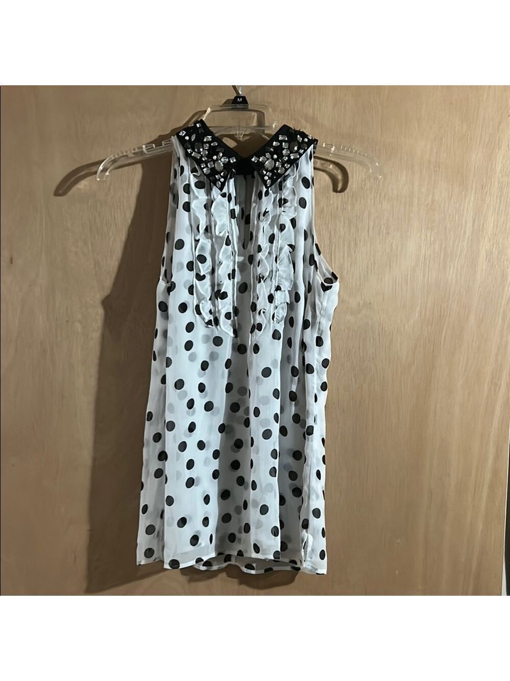 White House Black Market Sleeveless Top with Embellished Collar